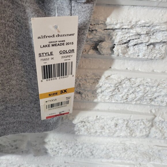 Alfred Dunner Womens Top 3X Plus 3/4 Sleeve Gray Floral Poly Blend Career FLO89E - Picture 9 of 10